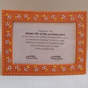 CUTE RETRO CANDY CORN PAW PRINT Picture Frame Petsmart Halloween
